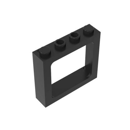Gobricks Window 1 x 4 x 3 Train with Shutter Holes and Solid Studs on Ends | Compatible Building Block