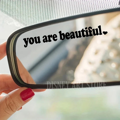 Self-Care Motivational Rearview Mirror Decal | Cute Car Vinyl Sticker