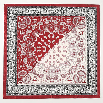 Satin Square Scarf – Elegant 2025 Print Hijab, Shawl & Hair Wrap