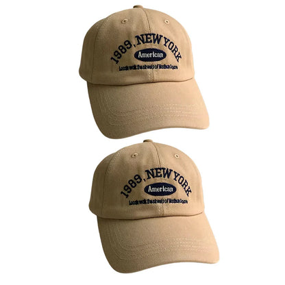 Korean Retro Embroidered Letter Baseball Cap - Unisex Casual Sun Protection Hat