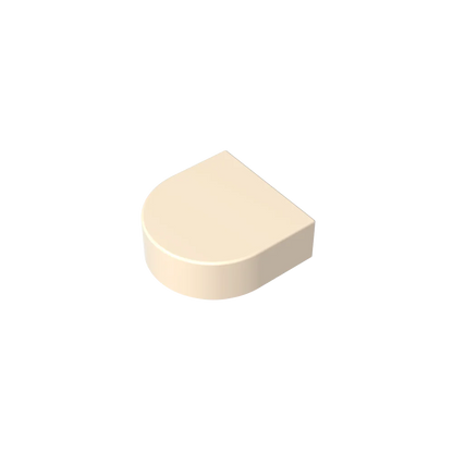 Gobricks Tile Round 1 x 1 Half Circle Extended | Compatible Brick Building Block