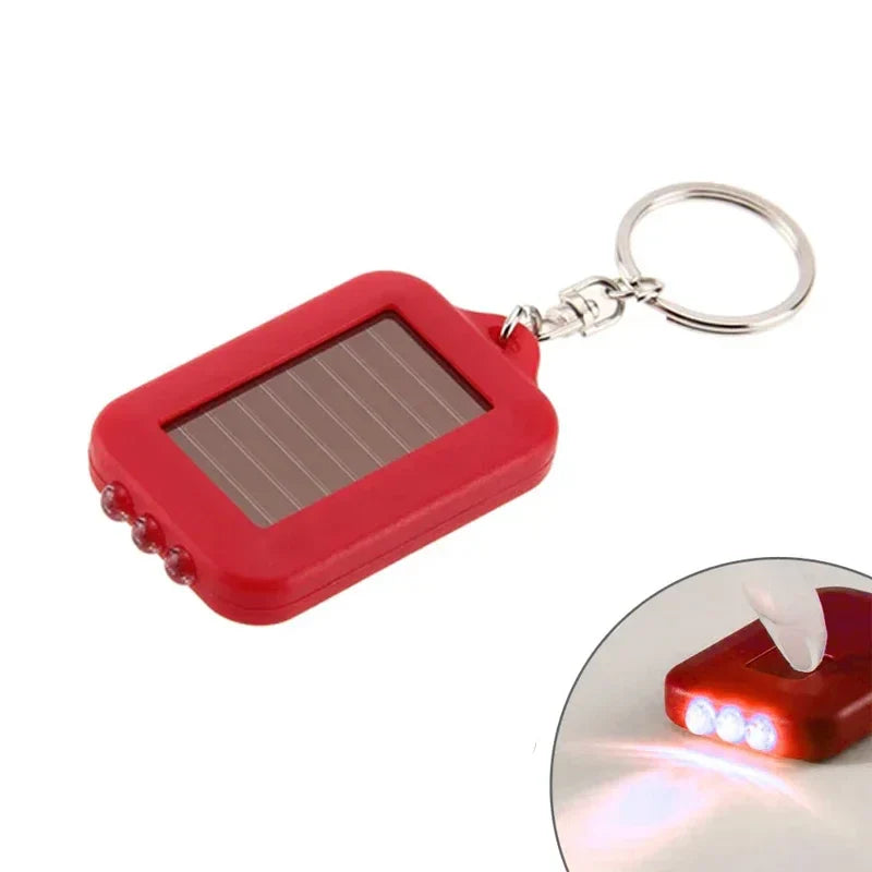 Portable LED Keychain Solar Flashlight | Mini Pocket Light for Outdoor Hiking