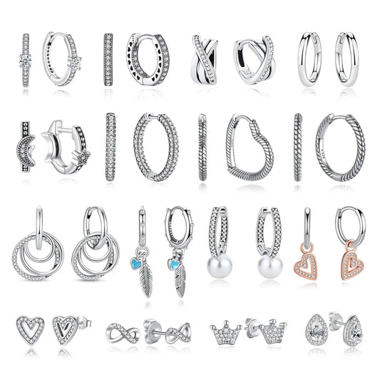 925 Sterling Silver Earrings | Women's Trendy Stud and Hoop Jewelry with Cubic Zirconia