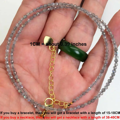 Faceted Gemstone Bead Choker Necklace and Bracelet Set | Natural Stone Jewelry for Men and Women
