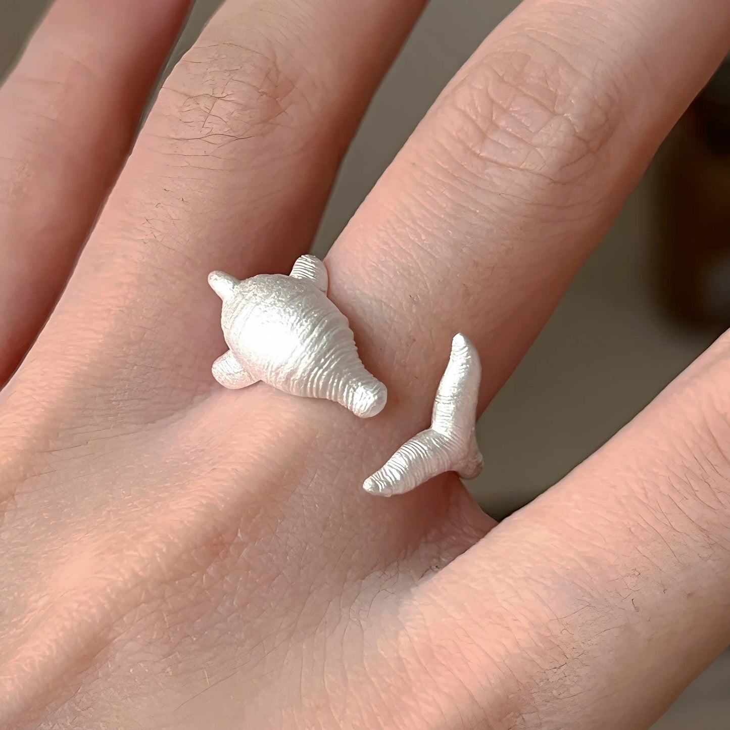 925 Sterling Silver Frosting Geometry Ring | Textured Wide Band for Women