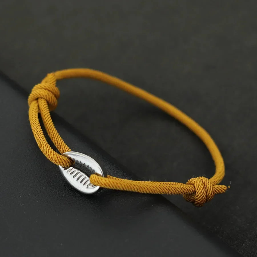 Handwoven Rope Macrame Bracelet for Men | Adjustable Shell Beach Surfer Bracelet