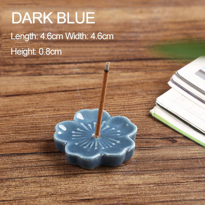 Ceramic Cherry Blossom Incense Holder | Aromatherapy Burner for Home & Office