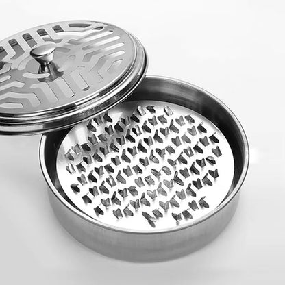 Stainless Steel Mosquito Coil Holder with Cover | Round Mosquito Coil Tray