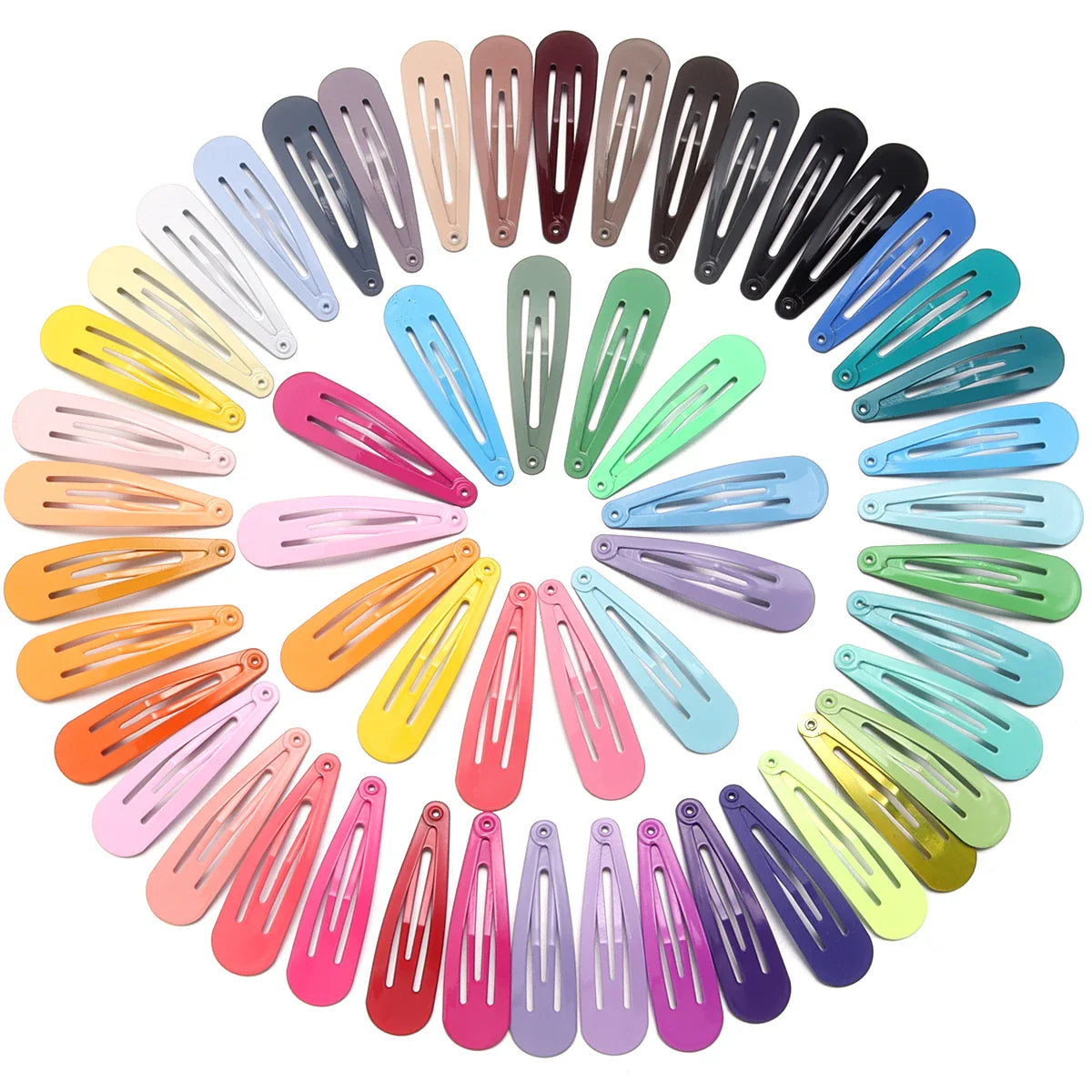 50-Pack Metal Candy Color BB Hair Clips – Waterdrop Hairpins for Kids, Girls & Women | Y2K