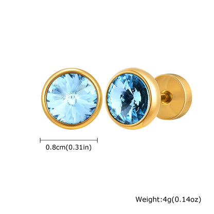 Stainless Steel Men’s Earrings | 8mm Multi-Faceted Screw Back Stud