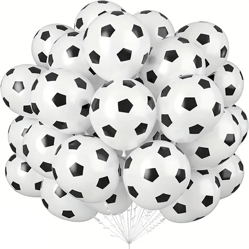 11pcs Football Foil Balloons Soccer Party Decorations | Green Number Ball Set