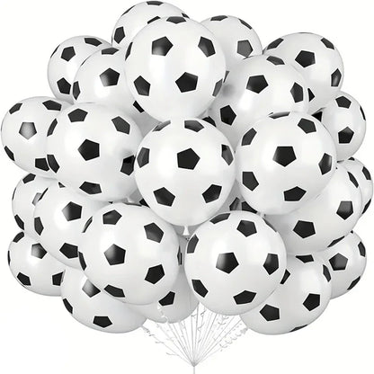 11pcs Football Foil Balloons Soccer Party Decorations | Green Number Ball Set