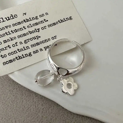VENTFILLE 925 Sterling Silver Flower Ring | Hollow Out Retro Jewelry for Women