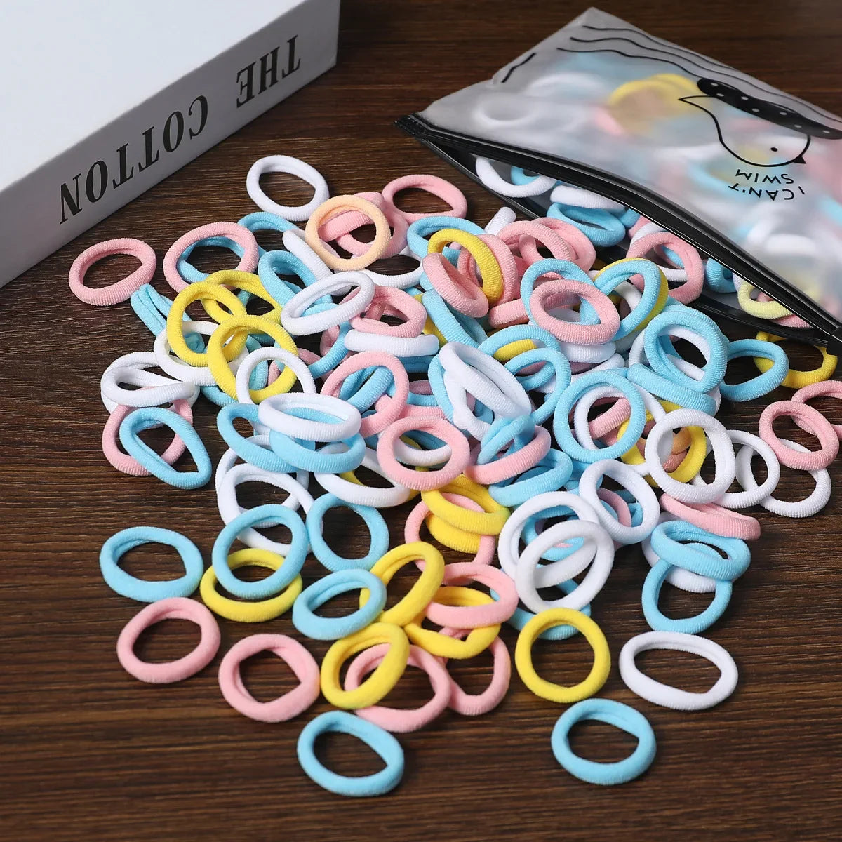 50/100-Pack Colorful Nylon Hair Bands for Kids - Elastic Scrunchie Hair Ties & Ponytail Holders for Girls