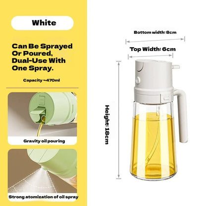 2 in 1 Oil Sprayer and Dispenser Bottle | Cooking Oil Spray Bottle for BBQ, Air Fryer, and Salad