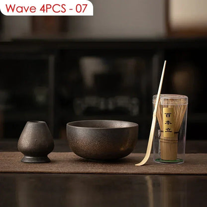 4PCS Japanese Matcha DIY Tea-Making Tools Bamboo Matcha Whisk Scoop Bowl Tea Whisk Brush Suits Ceremony Accessories