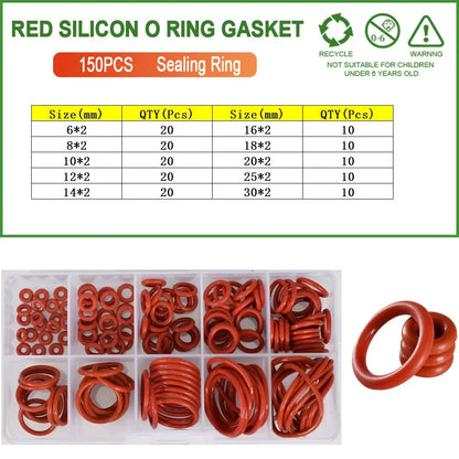 Red Silicone O-Ring Sealing Gasket | Food Grade VMQ Rubber Washer for Cooker