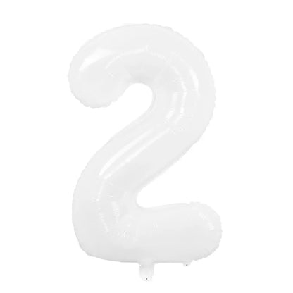 Cream Foil Number Balloons 1-9 Set | Large Digital Birthday Party Decor