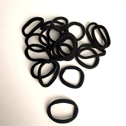 20-Pack Black Seamless High-Elastic Hairbands for Women — Non-Damaging Ponytail Holders & Hair Ties