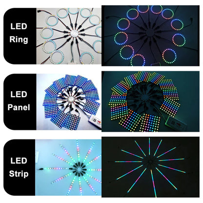 WS2812B LED Firework Light Module Panel 10/11/12/13 Channel | Individually Addressable Pixel Strip Ring