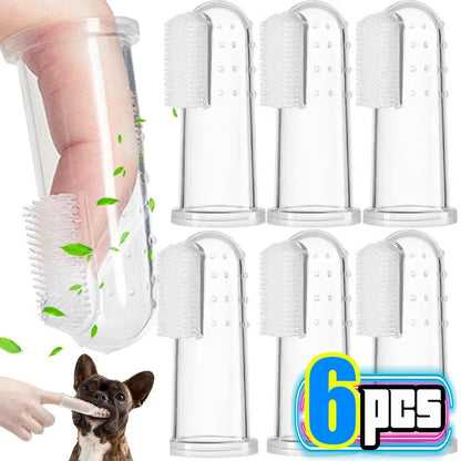 Silicone Soft Pet Finger Cuff Toothbrush | Dog & Cat Teeth Cleaning Tool