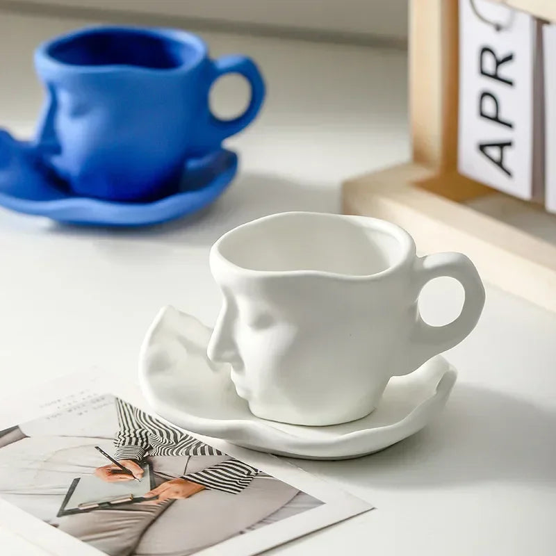 100ml Face Art Personality Creative Ceramic Concentrated Beauty Italian Tea Coffee Cup Valentine's Day Wedding Gifts