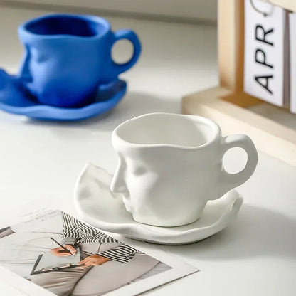 100ml Face Art Personality Creative Ceramic Concentrated Beauty Italian Tea Coffee Cup Valentine's Day Wedding Gifts