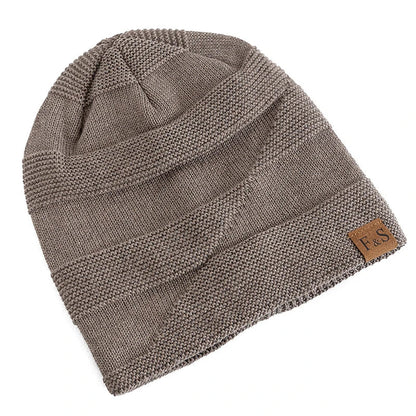 Unisex Slouchy Fur-Lined Winter Beanie Warm Knit Hat for Men & Women