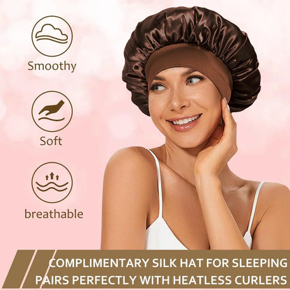 Satin Heatless Curling Rod Headband Set | No Heat Hair Curlers for Overnight Lazy Curls