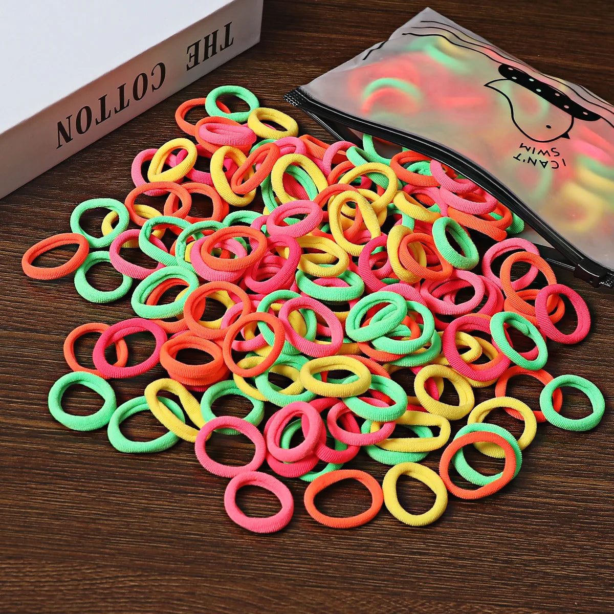 50/100-Pack Colorful Nylon Hair Bands for Kids - Elastic Scrunchie Hair Ties & Ponytail Holders for Girls