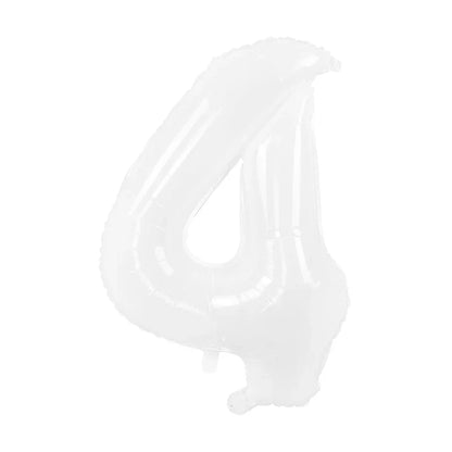 Cream Foil Number Balloons 1-9 Set | Large Digital Birthday Party Decor