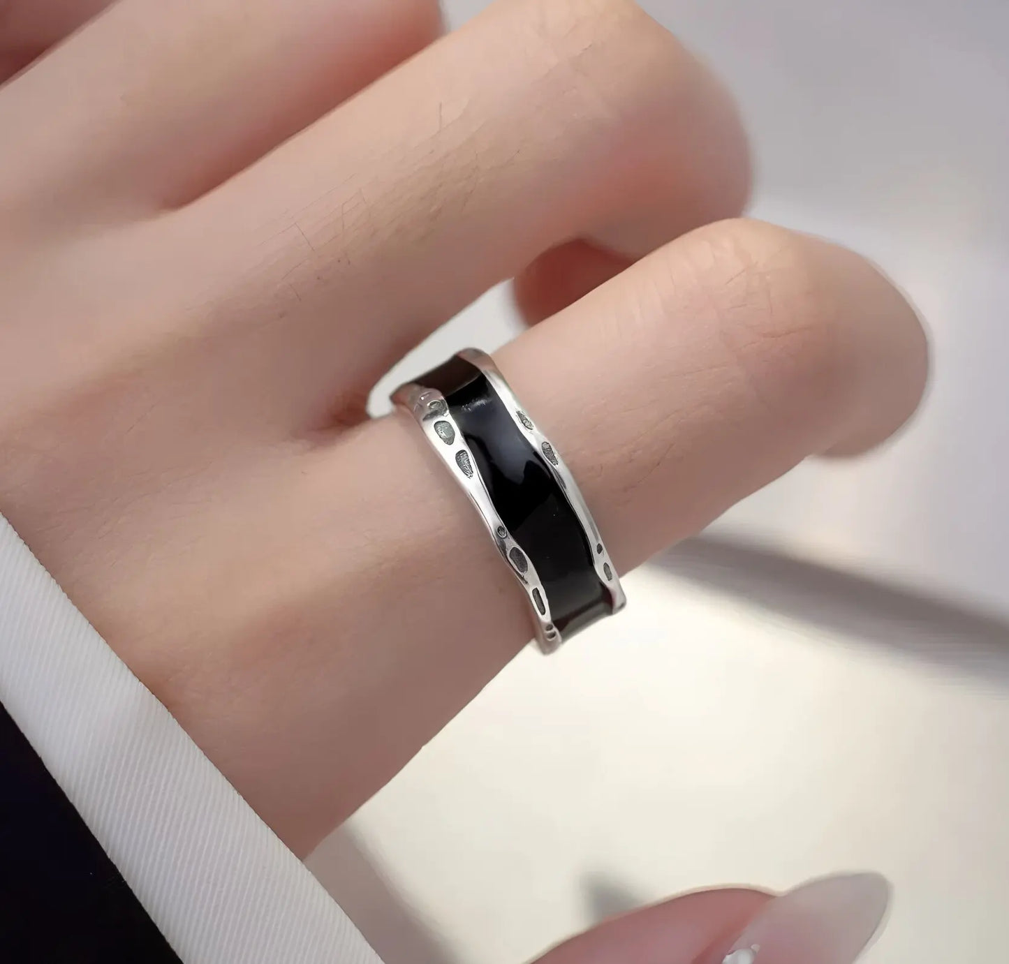 VENTFILLE 925 Sterling Silver Flower Lace Ring | Korean Fashion Adjustable CZ Ring
