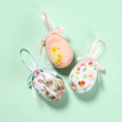 3 Pcs Easter Eggs Bunny Easter Decoration Basket 7 Cm Foam Eggs Home Decor Festoons Hen Party Room Deco Easter Decoration 2024