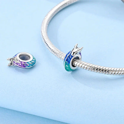100% 925 Sterling Silver Rainbow Zircon Butterfly Dragon Silicone Stopper Charms - Colorful Beads for DIY Bracelets, Customizable Jewelry for All Occasions