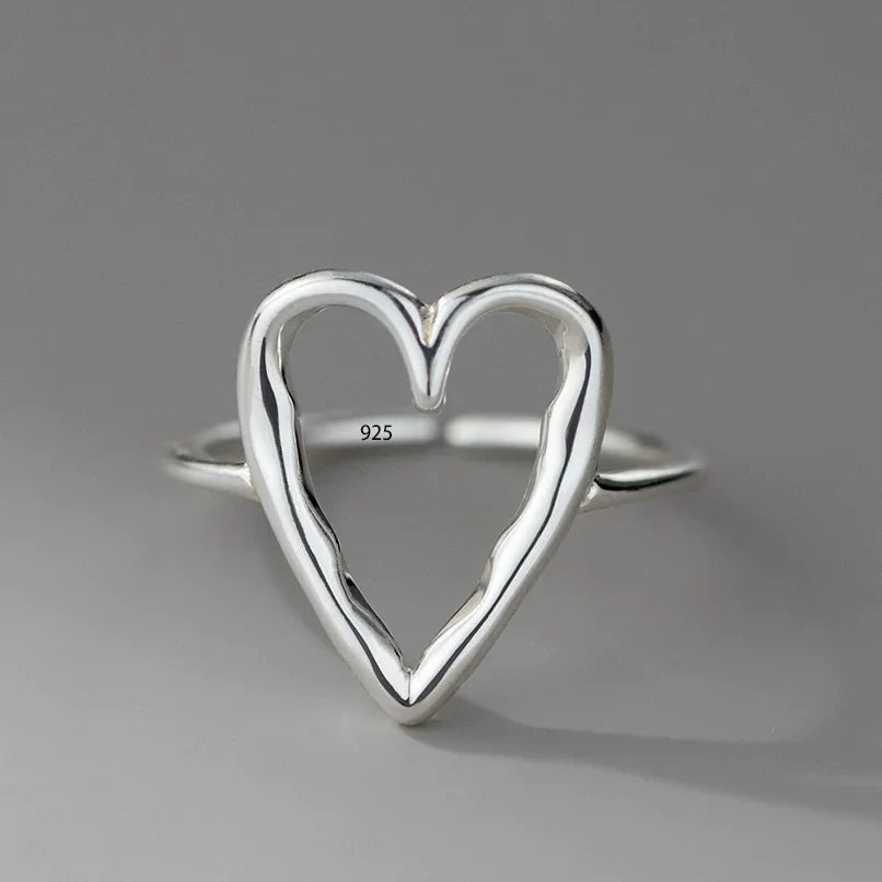 VENTFILLE 925 Sterling Silver Irregular Ring | Geometric Minimalist Jewelry for Women