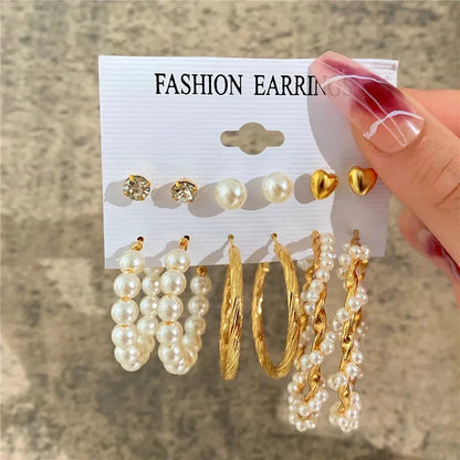 Gold Butterfly & Heart Dangle Earrings Set – Acrylic Drop Jewelry for Women
