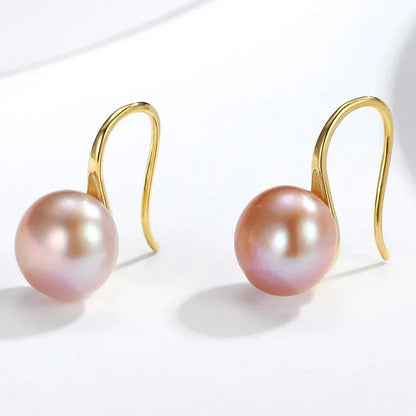 Freshwater Pearl Stud Earrings 8-9mm | AAAA Grade Round Pearl Jewelry for Women