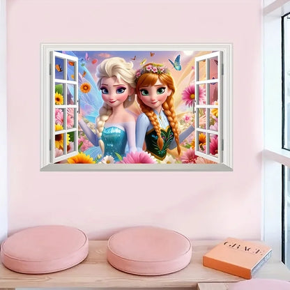 Princess Castle Wall Sticker | Magical Window Design for Kids Rooms