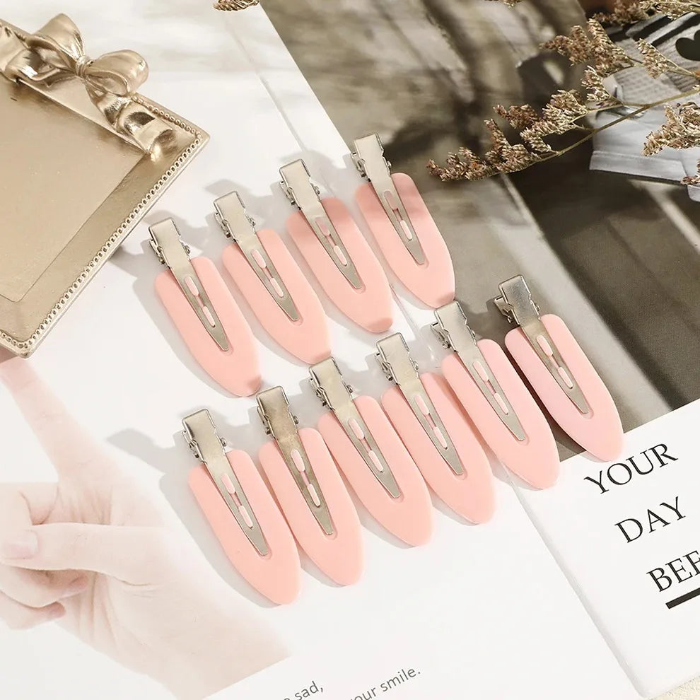 10-Pack No-Bend Seamless Hair Clips Side Bangs Barrettes for Makeup & Face Washing Women’s Styling Hairpins