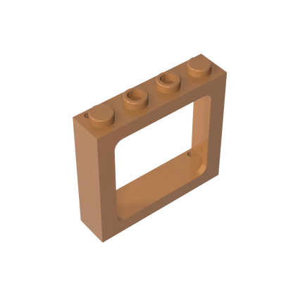 Gobricks Window 1 x 4 x 3 Train with Shutter Holes and Solid Studs on Ends | Compatible Building Block