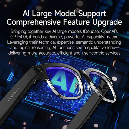 New 4K Glasses AI Smart Glasses With 8MP Camera Video Recording Translation Smart Sunglasses Bluetooth Call Music Play Men Women