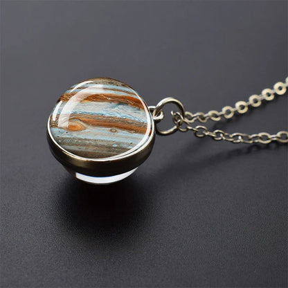 Solar System Galaxy Pendant Necklace | Unisex Astronomy Jewelry Gift
