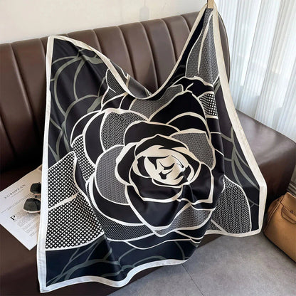 90x90cm Square Silk-Feel Scarf – Luxury Women’s Shawl & Head Wrap