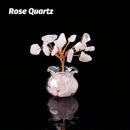 Amethyst Crystal Gravel Tree: Handmade Copper Wire, Healing Stones, Miniature Home Decoration meditation  decoracion