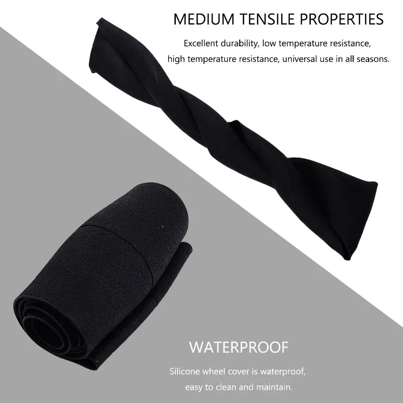 1PC Universal Round D-Shaped 32cm Wheels Comfort Grip Silicone Car Steering Wheel Cover All Seasons Non-Slip Sweat-Absorbent