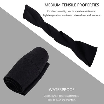 1PC Universal Round D-Shaped 32cm Wheels Comfort Grip Silicone Car Steering Wheel Cover All Seasons Non-Slip Sweat-Absorbent