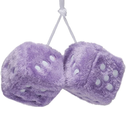 1 Fuzzy Plush Dice with Dots Retro Square Plush Hanging Mirror Fuzzy Dices Kid Toys for Pink Car Interior Ornament Decoration