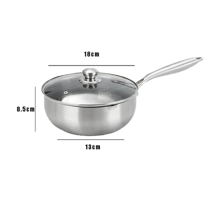 Stainless Steel Frying Pan Steak Cooking Honeycomb Non-Stick Pan Flat Bottom Wok Induction Cooker Universal Kitchen Cookware Pan