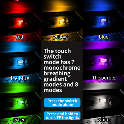 Car USB Atmosphere Light | LED Touch Control Interior Decoration Lamp