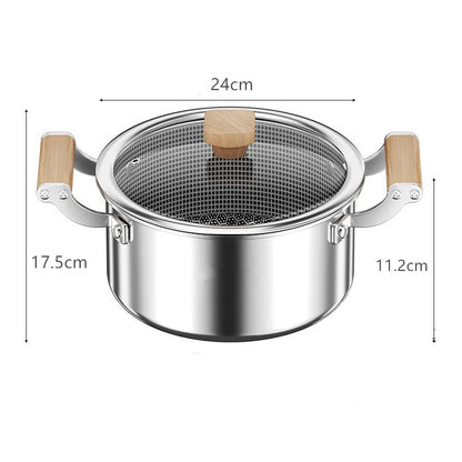Stainless Steel Soup Pot Wok Honeycomb Non-stick Pot with lid Frying Pan Home Hot Pot Induction Cooker Gas Stove Universal Pan